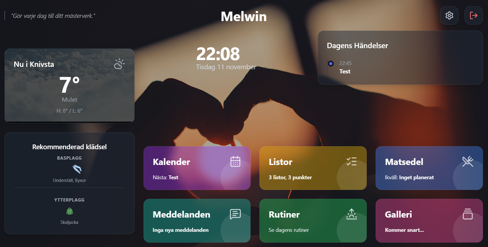 Familjedashboard översikt